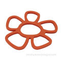 Flower-shaped Silicone Rubber Table Pot Mat, Dishwasher Safe